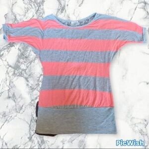 Striped Tshirt, Lace Back, Size Small